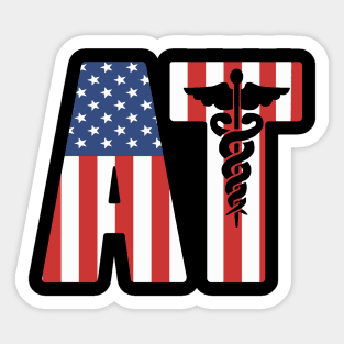 Athletic Trainer - Proud USA Flag American AT Sticker